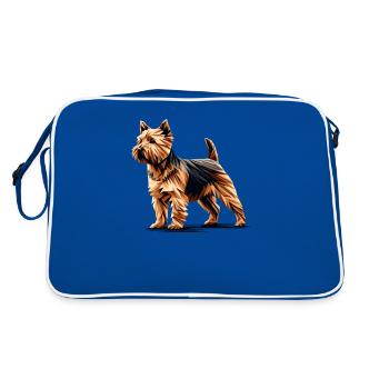 Geometric Art Norfolk Terrier Terriers - Retro Bag - blue/white - Back