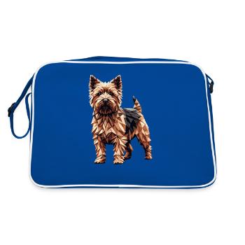 Geometric Art Norfolk Terrier Terriers - Retro Bag - blue/white - Back