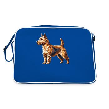 Geometric Art Norwich Terrier Terriers - Retro Bag - blue/white - Back