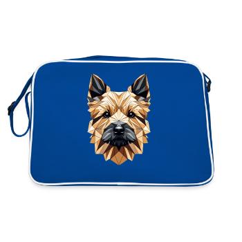 Geometric Art Norwich Terrier Terriers - Retro Bag - blue/white - Back