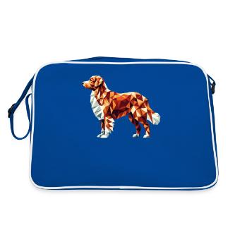 Geometric Art Nova Scotia Duck Tolling Retriever - Retro Bag - blue/white - Back