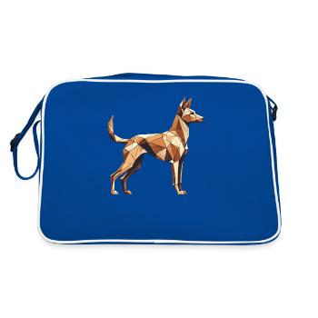 Geometric Art Pharaoh Hound - Retro Bag - blue/white - Back