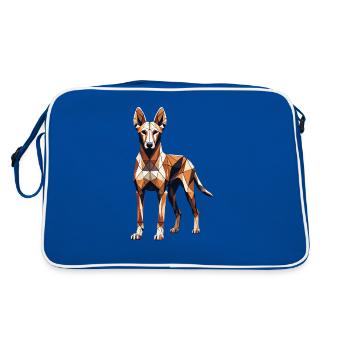Geometric Art Pharaoh Hound - Retro Bag - blue/white - Back