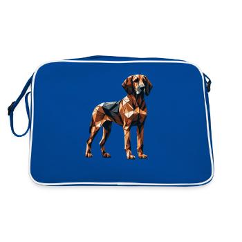 Geometrische Kunst Plott Hund Plott Hund - Retro Tasche - Blau/Weiß - Hinten