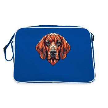Geometric Art Redbone Coonhound - Retro Bag - blue/white - Back