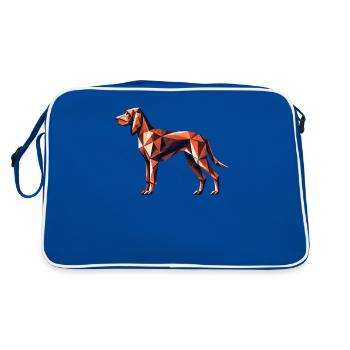 Geometric Art Redbone Coonhound - Retro Bag - blue/white - Back