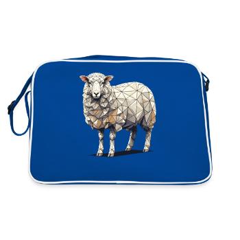 Art géométrique Agneaux Animaux de la ferme Agneau Mouton - Sac Retro - bleu/blanc - Dos