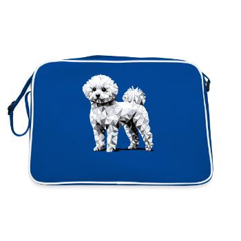 Art géométrique Bichon frisé Bichon frisé - Sac Retro - bleu/blanc - Dos