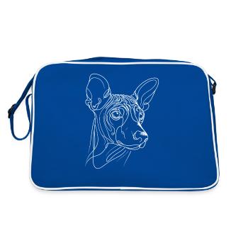 Chien nu péruvien au trait - Sac Retro - bleu/blanc - Dos