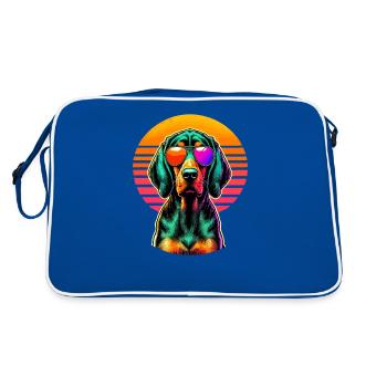 Retro Sonnenuntergang Sonnenbrille Plott Hound Plott Hund - Retro Tasche - Blau/Weiß - Hinten