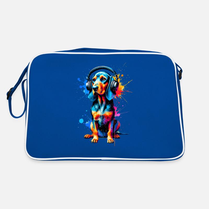 Bunte Splash Art Kopfhörer Plott Hound Plott Retro Tasche