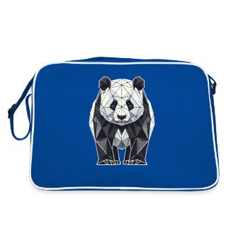 Geometric Art Panda Bear Pandas - Retro Bag - blue/white - Back