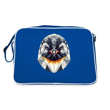 Geometric Art Penguin Penguins - Retro Bag - blue/white - Back