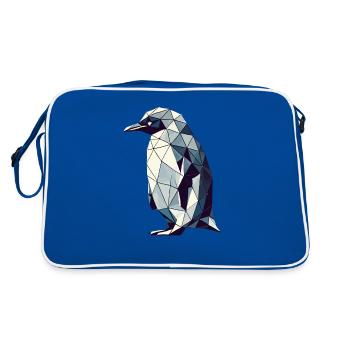 Geometric Art Penguin Penguins - Retro Bag - blue/white - Back