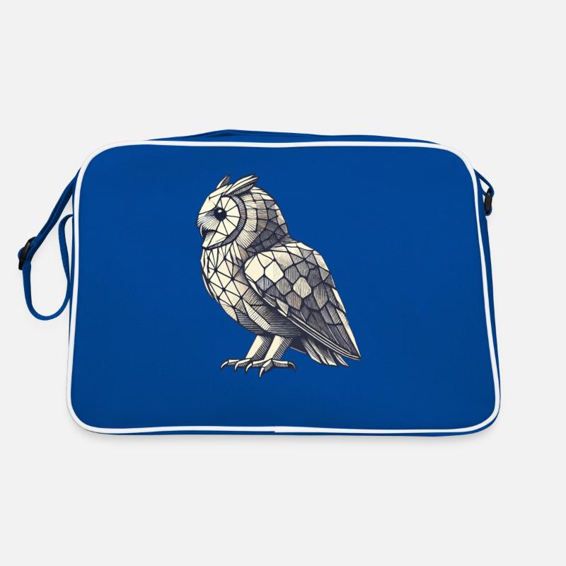 Geometrische Kunst, Eule, Vogel, Eulen, Eulen, Liebhaber Retro Tasche