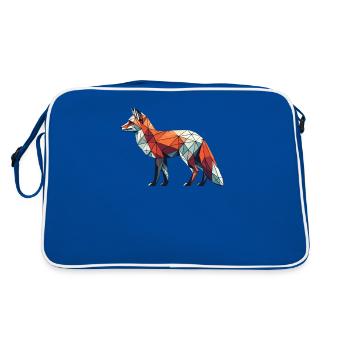 Geometrische Kunst Fuchs Füchse - Retro Tasche - Blau/Weiß - Hinten