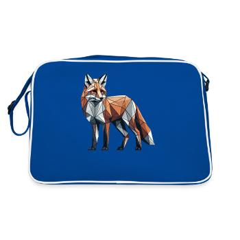 Geometrische Kunst Fuchs Füchse - Retro Tasche - Blau/Weiß - Hinten