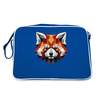 Geometric Art Red Panda Bear Pandas - Retro Bag - blue/white - Back