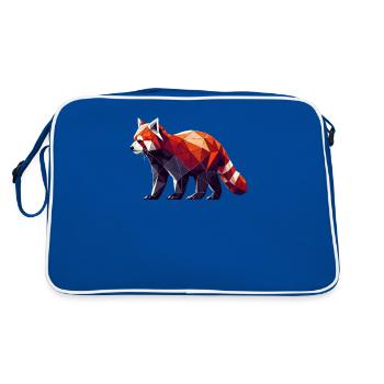 Geometric Art Red Panda Bear Pandas - Retro Bag - blue/white - Back