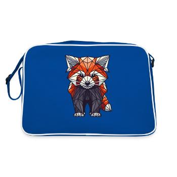 Geometric Art Red Panda Bear Pandas - Retro Bag - blue/white - Back