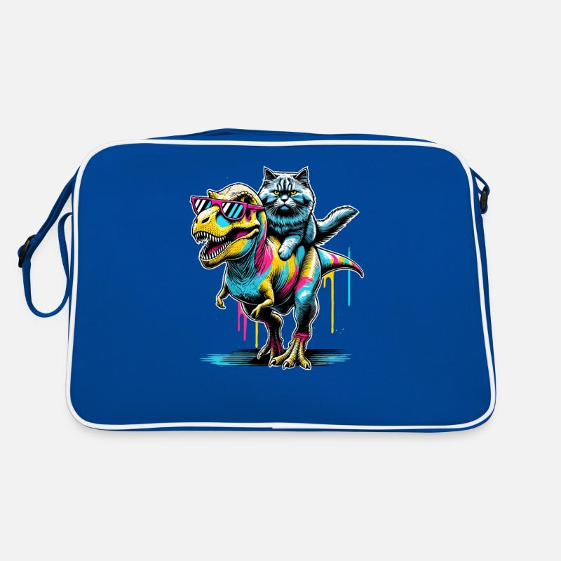 Pop Art Dinosaure T-Rex Chat Sibérien Sac Retro