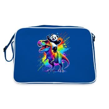 Splash Art Dinosaure T-Rex Panda Tyrannosaurus Rex - Sac Retro - bleu/blanc - Dos