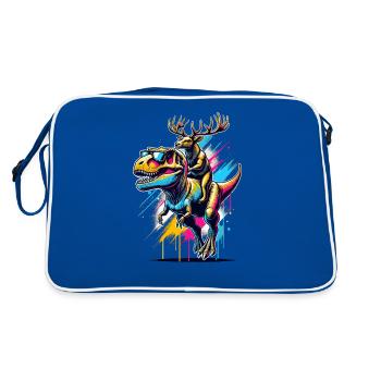 Pop Art Dinosaure T-Rex Renne Tyrannosaurus Rex - Sac Retro - bleu/blanc - Dos