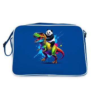Splash Art Dinosaure T-Rex Panda Tyrannosaurus Rex - Sac Retro - bleu/blanc - Dos