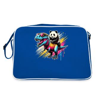 Pop Art Dinosaure T-Rex Panda Tyrannosaurus Rex - Sac Retro - bleu/blanc - Dos