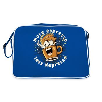 more espresso less depresso - Retro Bag - blue/white - Back