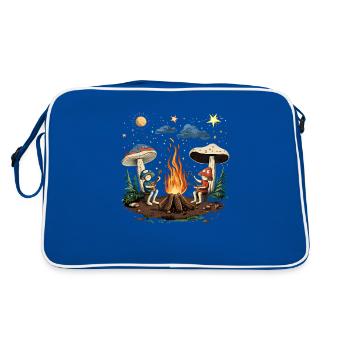 Hippie Magic Mushrooms Psilocybin Psychedelic Trip - Retro Tasche - Blau/Weiß - Hinten