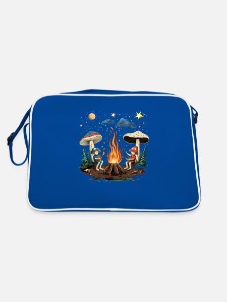 Hippie Magic Mushrooms Psilocybin Psychedelic Trip - Retro Bag - blue/white - Back