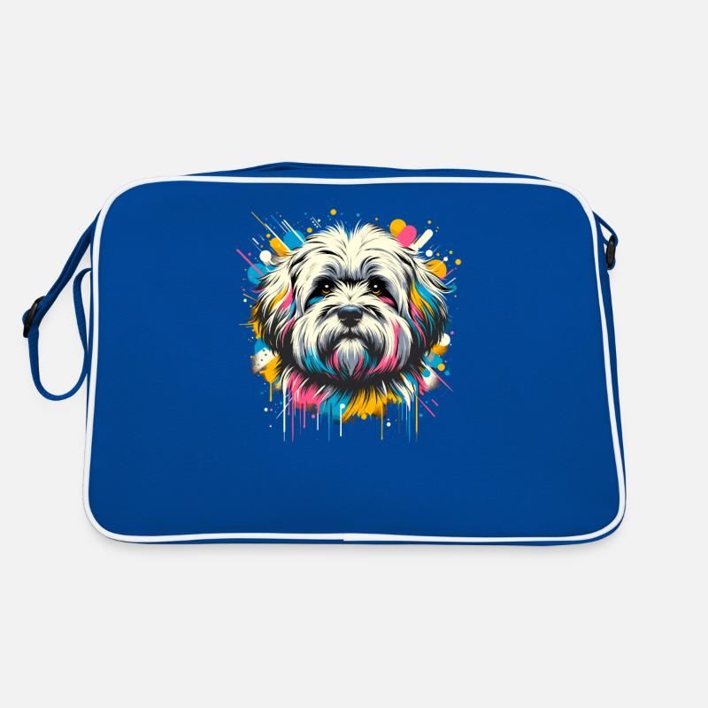 Colorful Splash Art Coton de Tuléar - Sac Retro - bleu/blanc