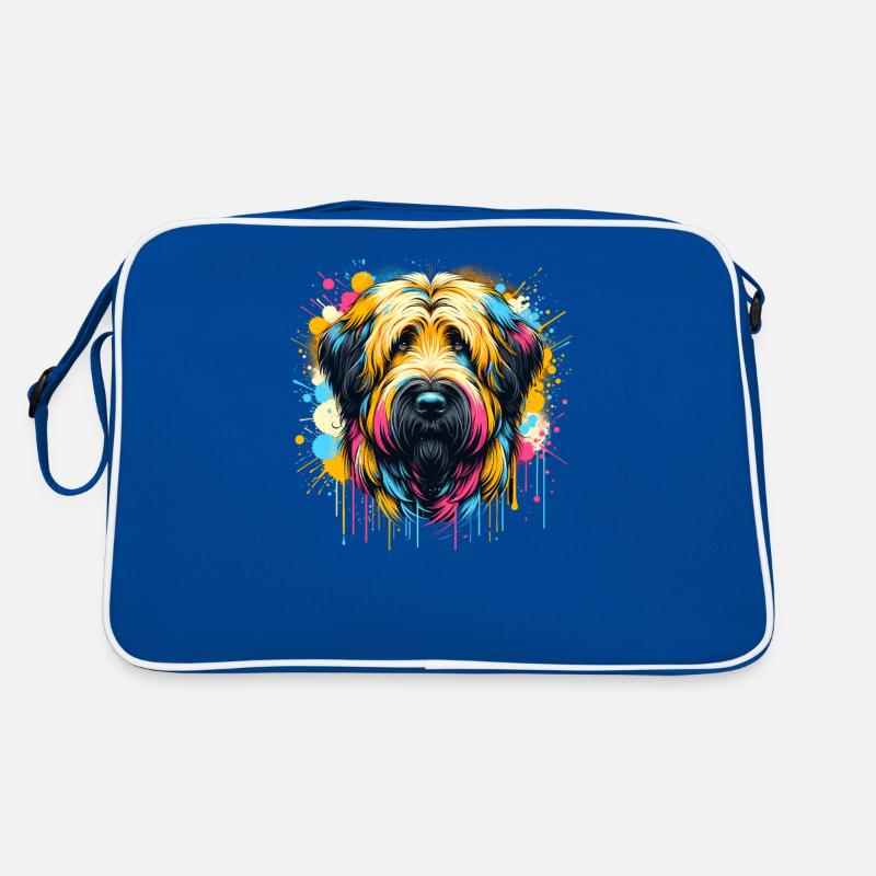 Bunte Splash Art Briard Briards Retro Tasche