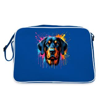 Colorful Splash Art Bavarian Mountain Scent Hound - Retro Bag - blue/white - Back