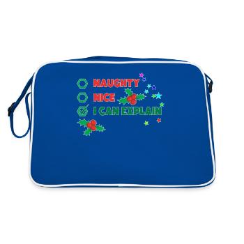Christmas design naughty I can explain it - Retro Bag - blue/white - Back
