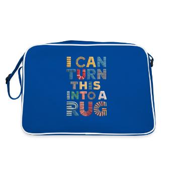 Diy Rug Funny Rug Tufting - Retro Bag - blue/white - Back