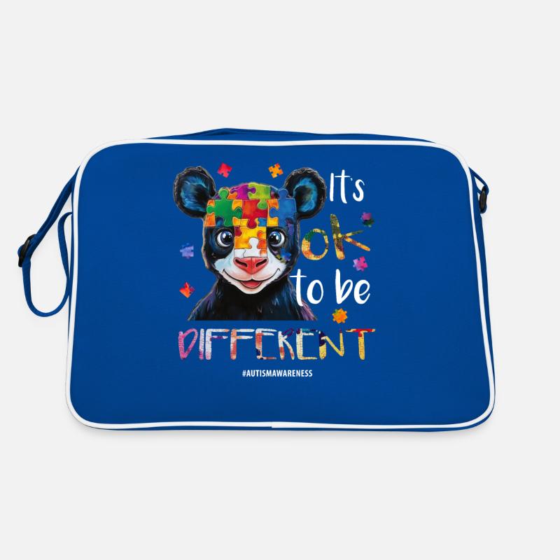 Es ist in ok, anders zu sein – Autismus - Retro Tasche - Blau/Weiß