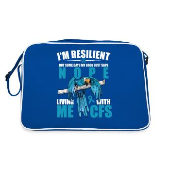 I m Resilient but Days My Body Says Nope MC CFS - Retro Tasche - Blau/Weiß - Hinten