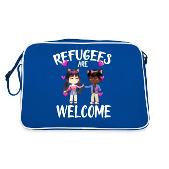 refugees are welcome anime - Retro Bag - blue/white - Back