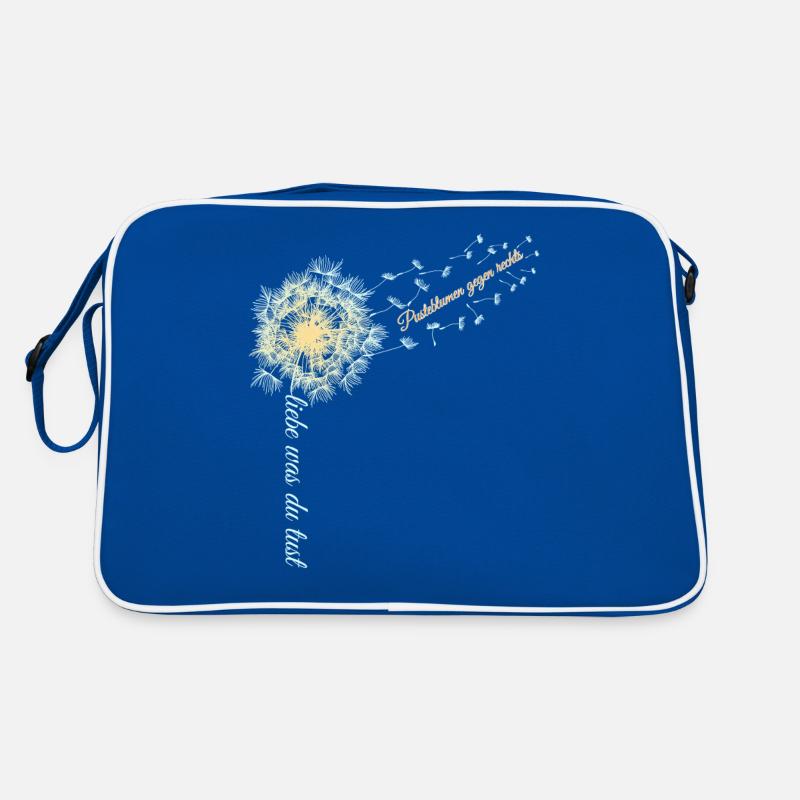 Pusteblumen gegen rechts - Retro Tasche - Blau/Weiß