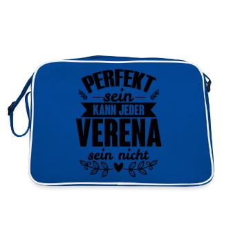 Verena - Perfekt Sein Kann Jeder Verena Sein Nicht - Retro Tasche - Blau/Weiß - Hinten