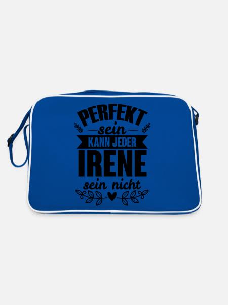 Irene Perfekt Sein Kann Jeder Irene Sein Nicht - Retro Tasche - Blau/Weiß - Hinten
