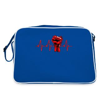 left heartbeat fist - Retro Bag - blue/white - Back