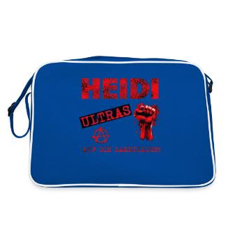 Heidi Reichinnek Merch Ultra - Retro Tasche - Blau/Weiß - Hinten
