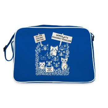 Les chats font une démo - Sac Retro - bleu/blanc - Dos