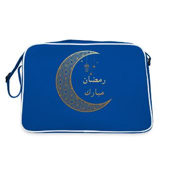 RAMADAN MUBARAK رمضان مبارك - Retro Tasche - Blau/Weiß - Hinten