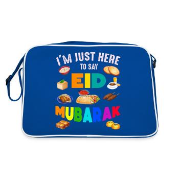 Je suis juste ici pour dire Aïd Moubarak - Sac Retro - bleu/blanc - Dos