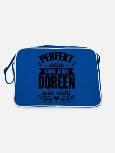 Doreen - Perfekt Sein Kann Jeder Doreen Sein Nicht - Retro Tasche - Blau/Weiß - Hinten