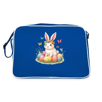 Easter Bunny Easter Bunny Easter Easter - Retro Bag - blue/white - Back